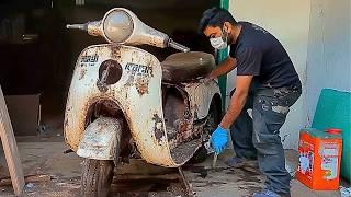 Man Restores Abandoned Classic Motorcycle Back to New | Start to Finish by @TwoWheelerRestoration