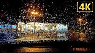 4K listening in a car 2 hours of heavy rain relaxation time