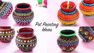 Pot Painting Ideas | Mandala Pot Painting  | Pot Decoration Ideas