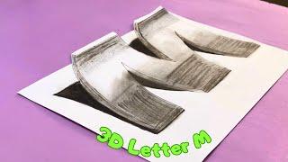 How To Draw A 3d Letter M | The drawing of the letter M is prominent