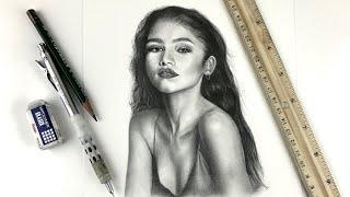 Drawing Zendaya - Time lapse (DjaRodney Art)