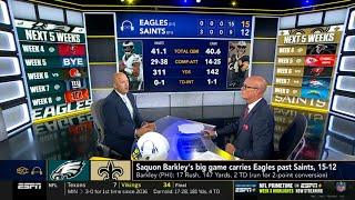 Tim Hasselbeck reacts to Saquon Barkley takes off for a 65-yard TD, Eagles beat Saints 15-12 in Wk 3