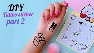 how to make cute tattoo sticker / diy cute tattoo sticker / handmade tattoo sticker / tattoo sticker