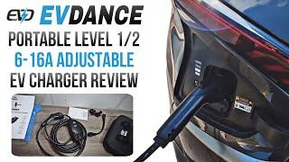 EVDance Portable Level 1/2 Adjustable 6-16A EV Charger Review