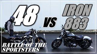 SPORTSTER 48 vs IRON 883 REVIEW - Is XL1200X Better Than XL883N?