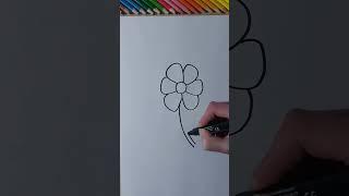 How to draw a simple flower #shorts