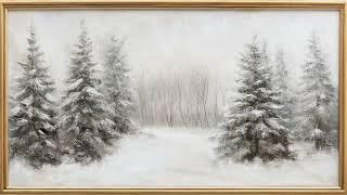 Experience the Magic of Winter Ambience with this 2h Snow Painting TV Frame | Snow Ambience