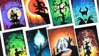 10+ Halloween Oil Pastel Drawing Ideas | Oil Pastel Drawing Compilation