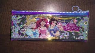 Shining water glitter princess pencil pouch