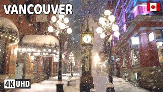  【4K】️️️ EXTREME SNOWSTORM  in Downtown Vancouver BC, Canada 2024.