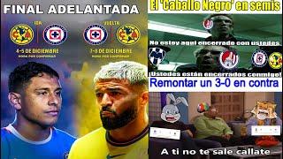 AMERICA VS. CRUZ AZUL FINAL ADELANTADA MEMES, SAN LUIS VS. MONTERREY SEMIFINAL HOY MEMES PREVIA