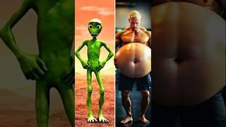 Dame Tu Cosita Green Alien Popoy & Edwin Rauko's Tummy Turn Into  #shorts #dametucosita