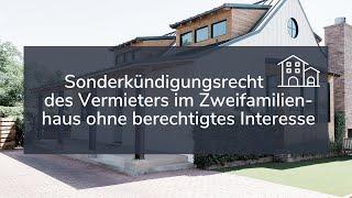 Sonderkündigungsrecht des Vermieters im Zweifamilienhaus