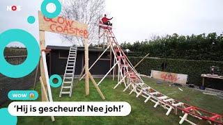 Nederlandse YouTubers bouwen een achtbaan in de tuin