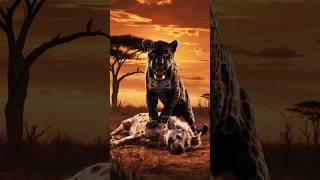 Black leopard vs animals #shorts animal video