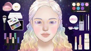 [Makeup ASMR] Unicorn hair fantasy girl / makeup animation