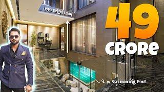 49 Crore MODERN MANSION with Triple Height Lobby & Swimming Pool | Touring Most Expensive Mansion!