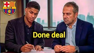 BREAKING  officially New striker Arrived | contract signed Marcus rashford is culler visca barca