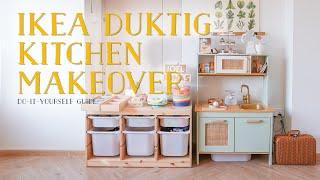 A Modern-inspired IKEA DUKTIG Kitchen makeover SG | Rattan + Wooden Handle + Sage and Gold Paint