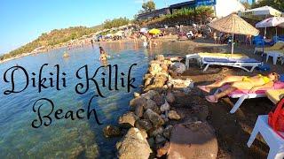 İzmir DİKİLİ BADEMLİ KİLLİK BEACH, Hot Summer Walking Tour 2022, Travel Turkey [4K UHD 60 FPS]