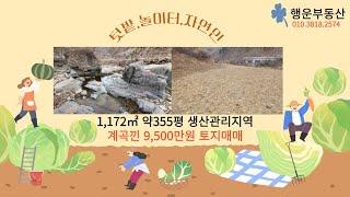 텃밭 놀이터 자연인하기 좋은 계곡낀 355평 9,500만원토지 매매 395