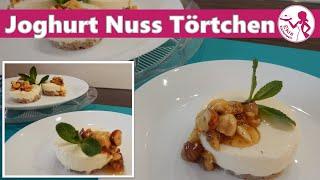 Nuss Joghurt Törtchen | Backen ohne Ofen | Nachtisch mit griechischem Honig, Nüssen, Honig | No Bake