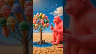 The Pink Monkey plants a Ice-cream tree #ai #icecream #monkey
