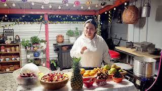 ponche de frutas y Una Riquísima  Ensalada  🫶