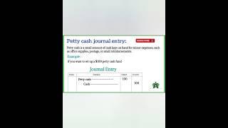 Petty cash journal entry #viral #ytshorts #youtube #youtube