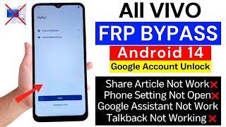 All Vivo Android 14 FRP Bypass/Google Account Unlock | Settings Not Open New Method 2025 Without PC