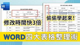 如何一次更改Word欄位大小？表格序號如何自動排序？4種常見Word表格必學技巧 2023最新版｜客服花路米EP66 簡報好好玩-Word教學