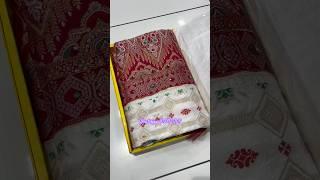 A very beautiful pure gharchola silk white and red colour Sarees ￼#trending  #instagram #youtube
