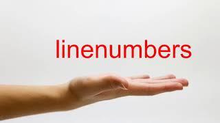 How to Pronounce linenumbers - American English