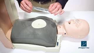 Prestan Professional Manikin Installing a Face Shield / Lung Bag