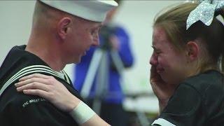 Navy dad gives daughter homecoming surprise