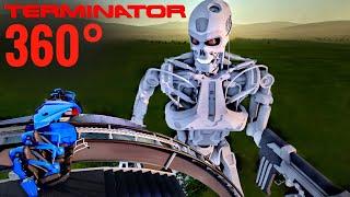 [360° VR] Terminator Movie themed Rollercoaster POV 360 도 롤러코스터 탐험 ジェットコースター