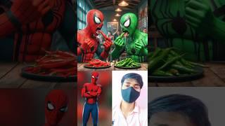 Superheroes Chilli Challenge  All Marvel Characters #avengers #shorts #marvel