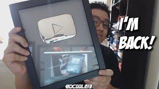 I'm back!!! Youtube 100,000 Subscribers Silver Play Button Award Unboxing & Channel Update