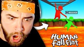 KingWoolz RAGES While Playing HUMAN FALL FLAT!! (w/ TToneHD, AyRichy & Fletcho)