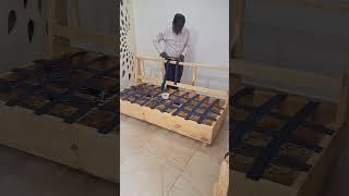 This is how a sofa is made this is the first part of the sofa and only after this the sofa is made