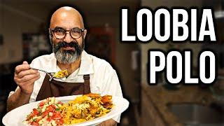 Persian Loobia Polo لوبیا پلو (Green Beans, Meat & Saffron Rice)