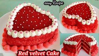 Red velvet heart shape cake | Homemade Valentine cake ideas | Valentine heart cakes