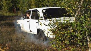 CAR CRUSH ||  Ellie broke trees with her car barefoot