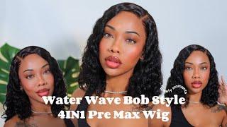 THE PERFECT SUMMER BOB!WATER WAVE LACE FRONTAL,4IN 1 PRE-MAX WIG- FT MYFIRSTWIG