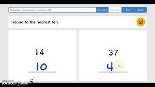 3rd grade Rounding to the nearest ten to 100