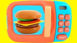 Play with Toy Microwave & Hamburger Playset