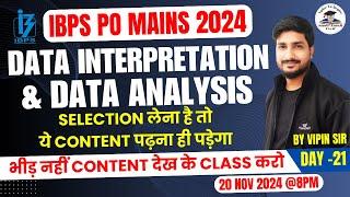 IBPS PO Mains 2024 | Data Interpretation And Data Analysis | IBPS PO Mains | Day - 21 | Vipin Shukla