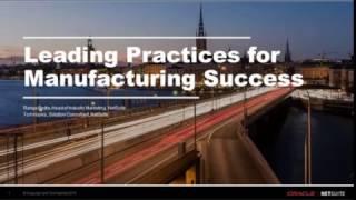 Demo: Leading Practices for Manufacturing Success