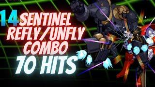 MvC2 - Sentinel 70 Hit Refly Unfly Combo