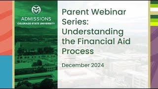 Parent Webinar Series: Understanding the Financial Aid Process